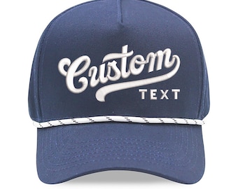 Chapeaux en corde brodés personnalisés, Broderie de chapeaux personnalisés, Chapeaux personnalisés