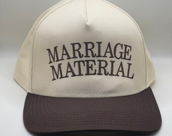 Marriage Material Vintage Style 5 Panel Snapback Hat