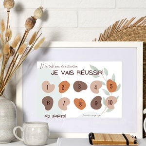 Motivation board, grid, cleanliness, tasks, daycare, school