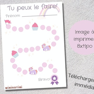 Motivation Chart | Unicorns | Reward | For School, Daycare, Home | To print | Digital | Chart | Cleanliness, Stains, Sleep