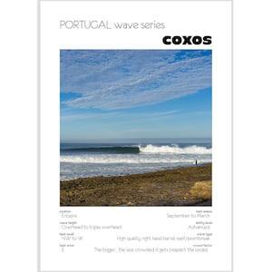 Portugal Surf Poster - Coxos - Digital Download A3 – Ericeira Wave Print Wall Art – Surfing Photography for Home Decor