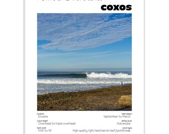 Portugal Surf Poster - Coxos - Digital Download A3 – Ericeira Wave Print Wall Art – Surfing Photography for Home Decor