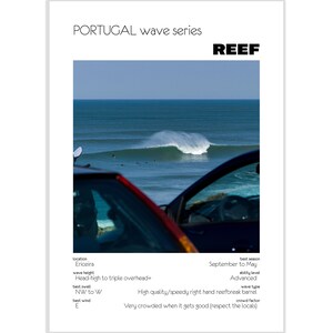 Reef Surf Poster Portugal – Digital Download A3 Printable Wave Art