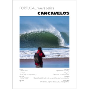 Portugal Surf Poster - Carcavelos - Digital Download A3 – Wave Print Wall Art – Surfing Photography for Home Decor