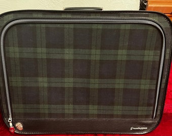 Grasshopper Suitcase Green Plaid