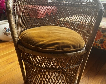 Petite Wicker Barrel Chair