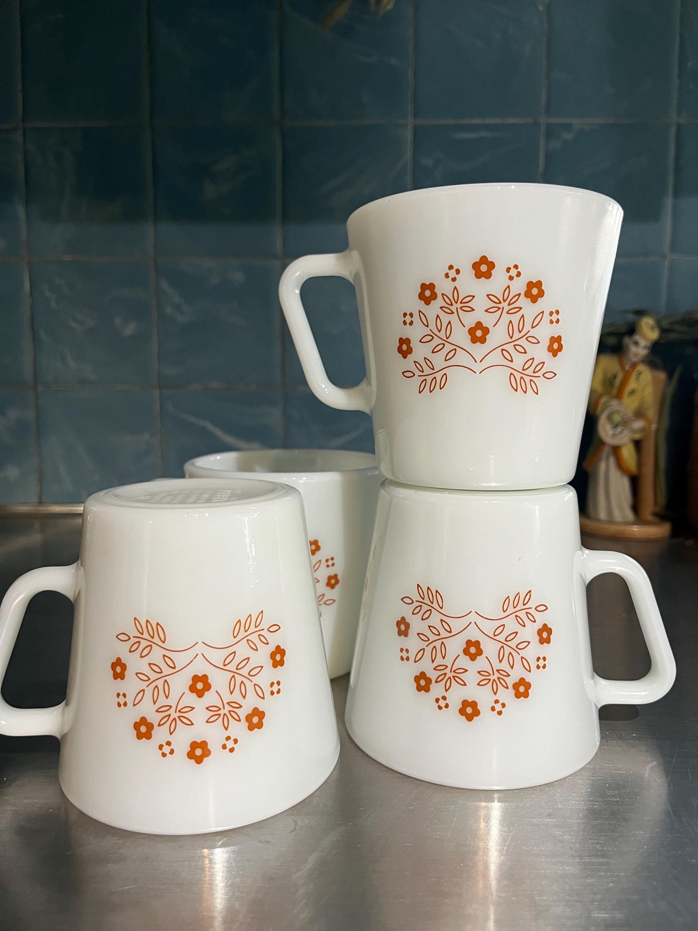 1970s Pyrex Mugs Summer Impressions Ginger Flower Set of