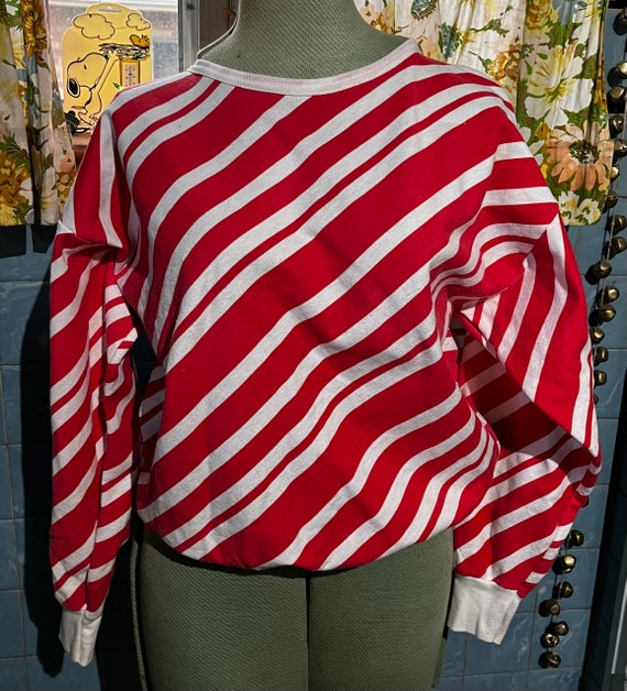 1980s Candy Cane Striped Sweatshirt