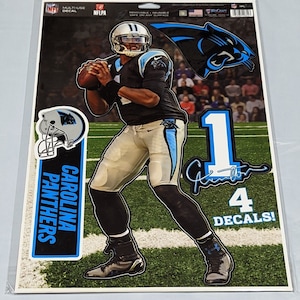 Cam Newton & Carolina Panthers Multi Uso 4 Calcomanías Pegatinas