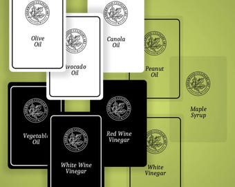 Waterproof Minimalist Dispenser Labels | Oils, Vinegars, Syrups, Dish Soaps