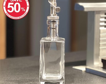 Clear Glass Bottles, Oil Bottle, Vinegar Bottle, Syrup Bottle, Dish Soap Bottle