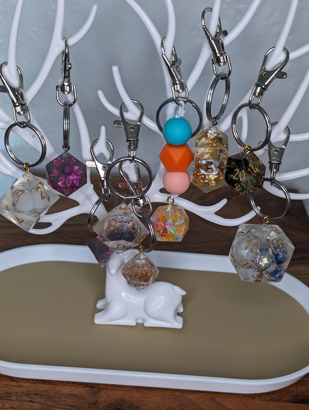 D20 and Other Dice Keychains Etsy