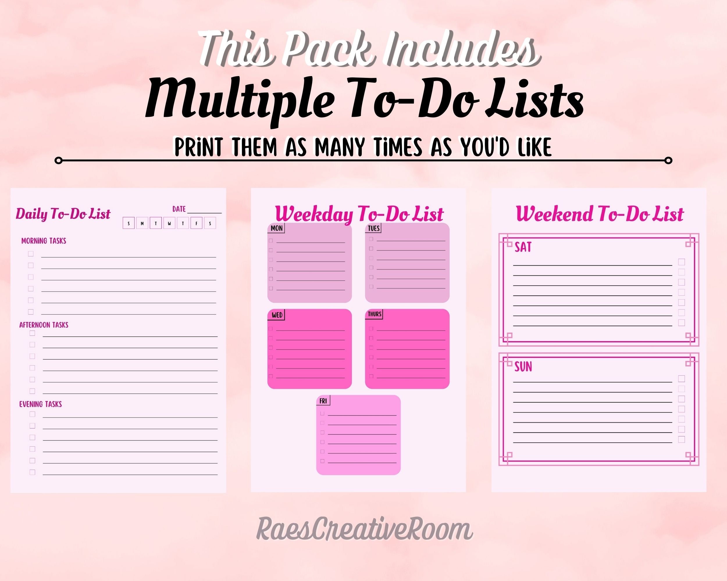 Printable to Do List, Digital to Do List, Minimalist Digital Planner ...