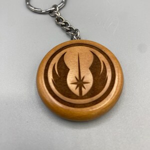 JEDI EMBLEM- Custom maple wood keychain