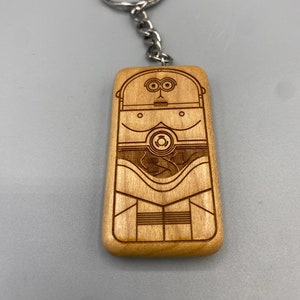 C3PO- Custom maple wood keychain