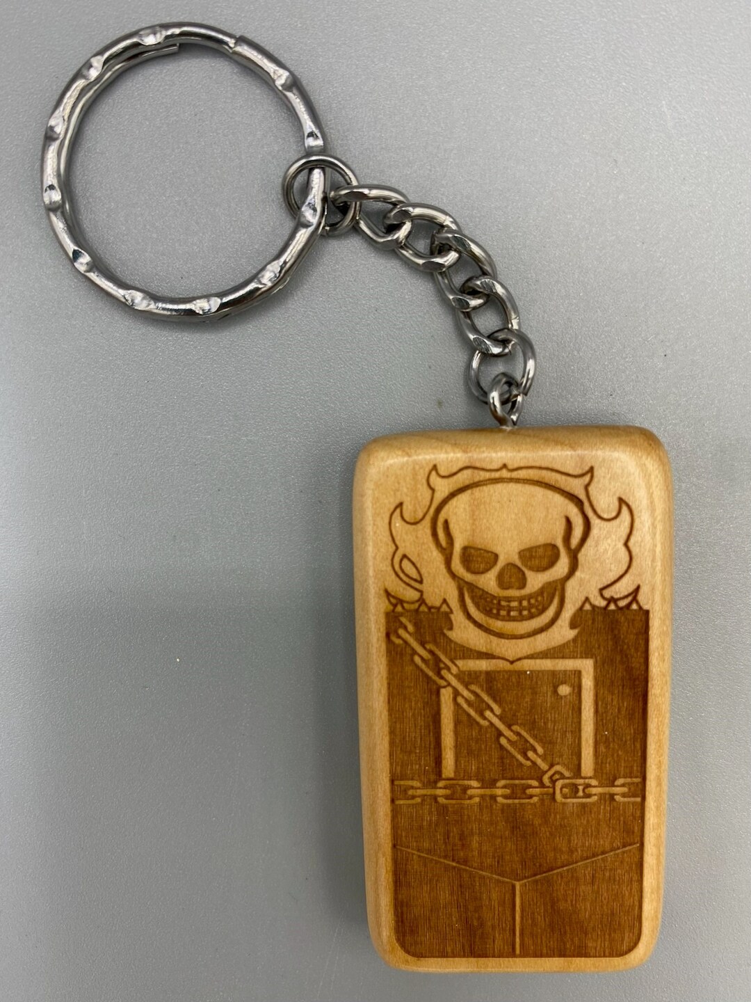 Key Cap Ghost Rider GHOST RIDER- Custom Maple Wood Keychain - Etsy