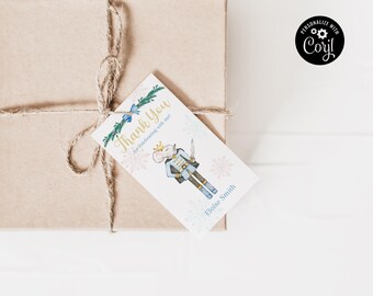 Nutcracker Party Favor Gift Tag: Printable Holiday Favor (2" x 3.5")
