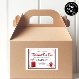 Christmas Eve Box Label From Santa, Holiday Printable, Holiday Box ...