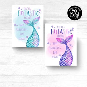 Klasse Valentine Mermaid, Schule Valentinstag Karte, Sofort Download, Valentinstag Karte, Sofort Download, Valentinstag, Meerjungfrau Valentinstag