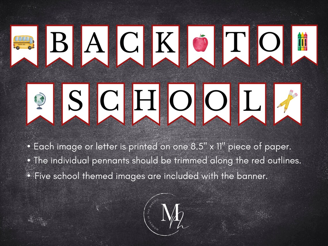 Back to School Banner Printable Instant Download Classroom - Etsy
