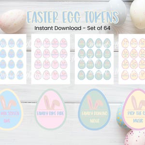 Easter Egg Hunt Tokens: Kids Activity Coupons (Instant Download)
