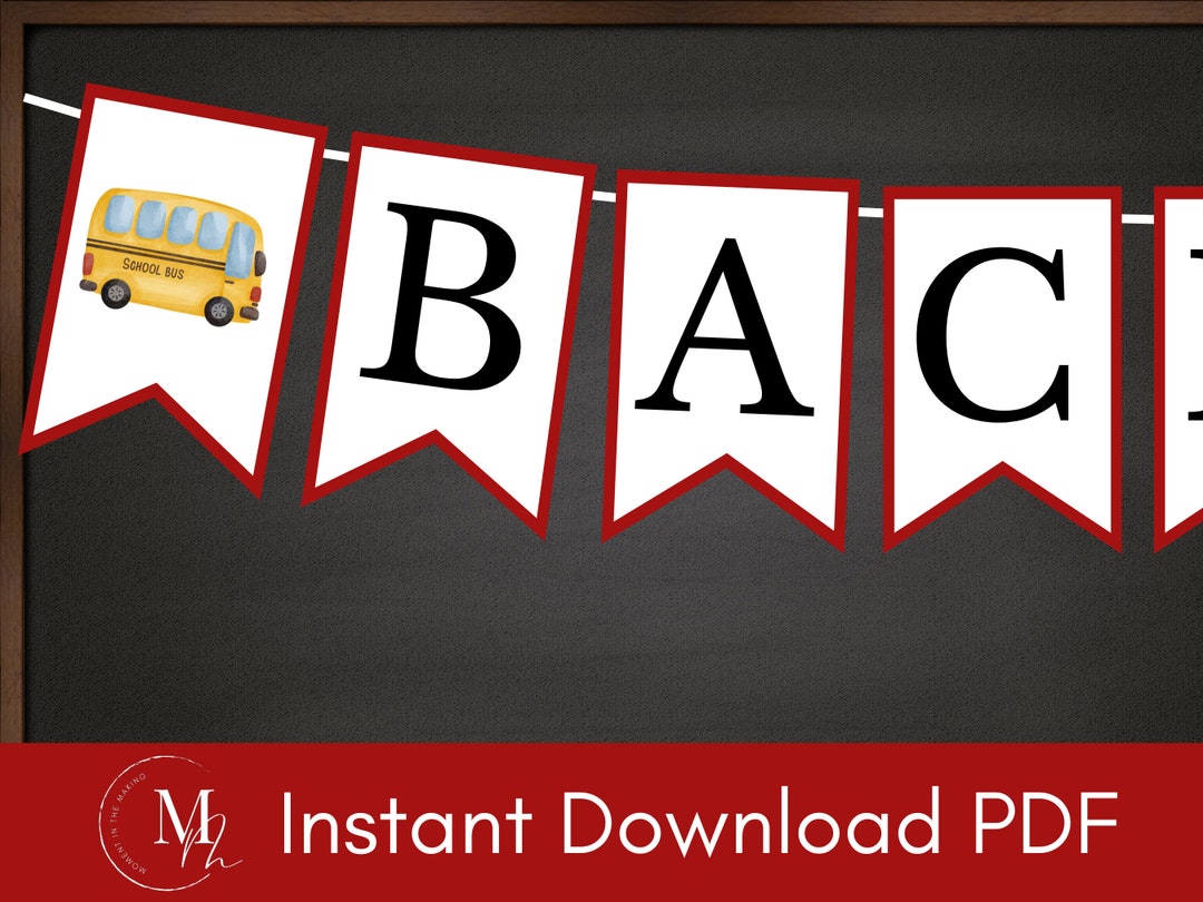 Back to School Banner Printable Instant Download Classroom - Etsy