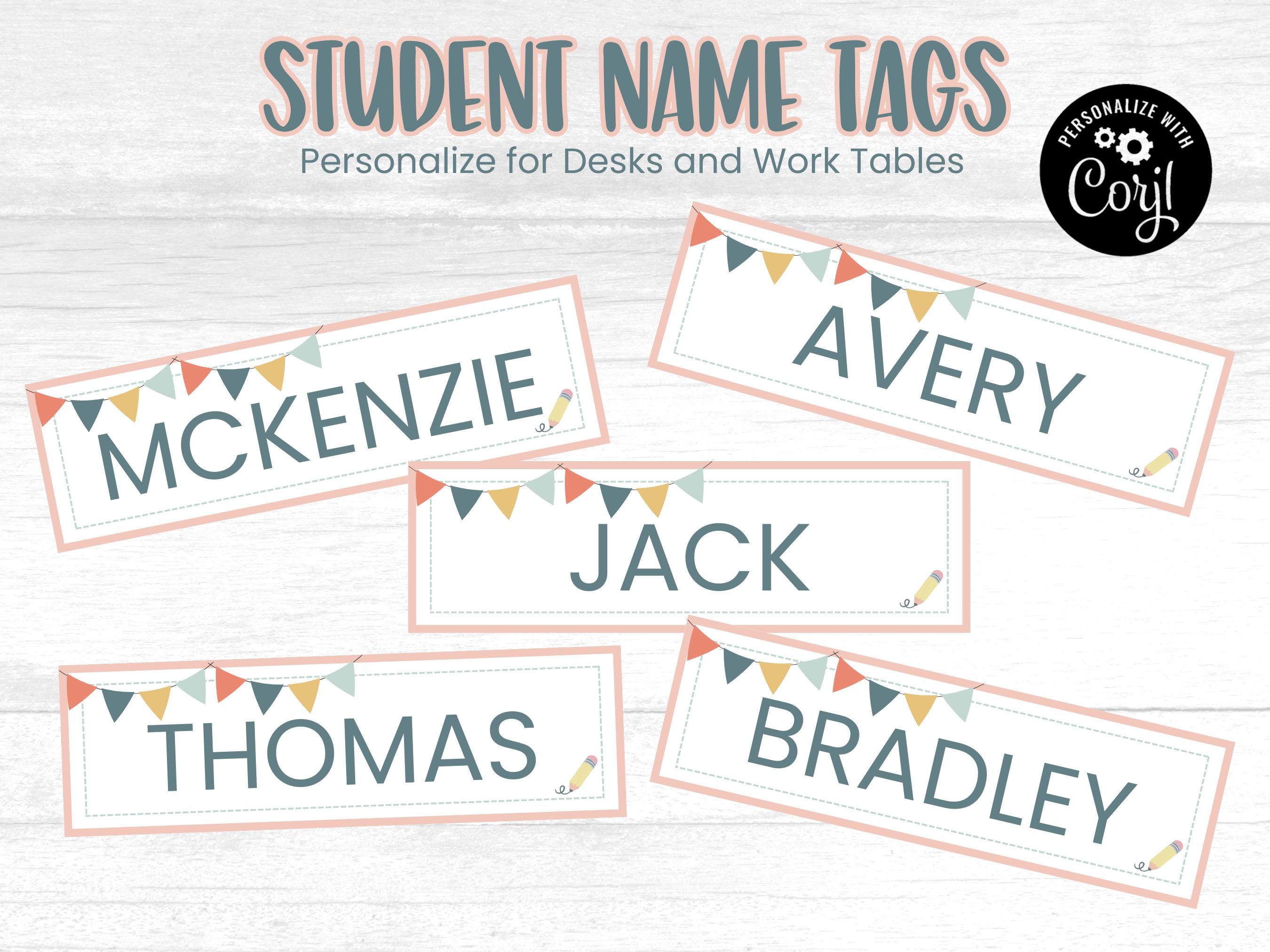 Modern Pastel Student Name Tag: Editable Classroom Decor (instant ...
