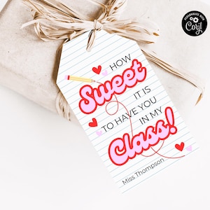 Etiqueta de regalo de San Valentín para estudiantes, etiqueta de regalo imprimible, día de San Valentín, descarga instantánea, etiqueta de regalo imprimible de San Valentín, etiqueta de regalo de maestro, maestros