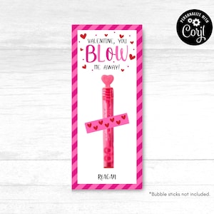 Bulles de classe, Saint-Valentin scolaire imprimable, carte de Saint-Valentin, téléchargement immédiat, Saint-Valentin imprimable, Bubble Stick Saint-Valentin