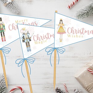 Banderines navideños de Cascanueces: Decoración navideña imprimible (descarga instantánea)