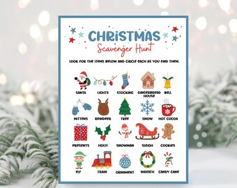 Kids Christmas Activity Scavenger Hunt: Printable Holiday Fun (Instant Download)