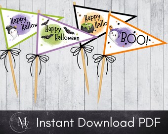Halloween Ghost Pennant Flags: Printable Party Decor (Instant Download)
