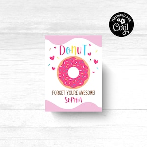 Donut Valentine&#39;s Day Card: Printable School Valentines (Instant Download)