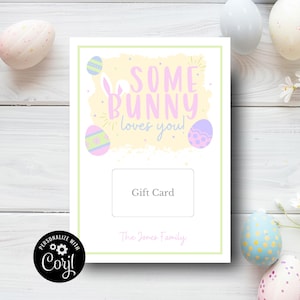 Ostern einige Hase liebt dich Geschenk Kartenhalter, Ostern Printable, Geschenk Kartenhalter, Instant Download, Geschenkkarte für Kinder, Lehrer-Geschenkkarte