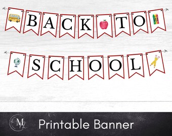 Back to SCHOOL Banner/instant Download - Etsy