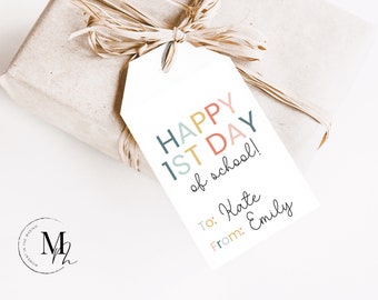 Rainbow First Day of School Gift Tag: Printable Treat Tag (Digital Download)
