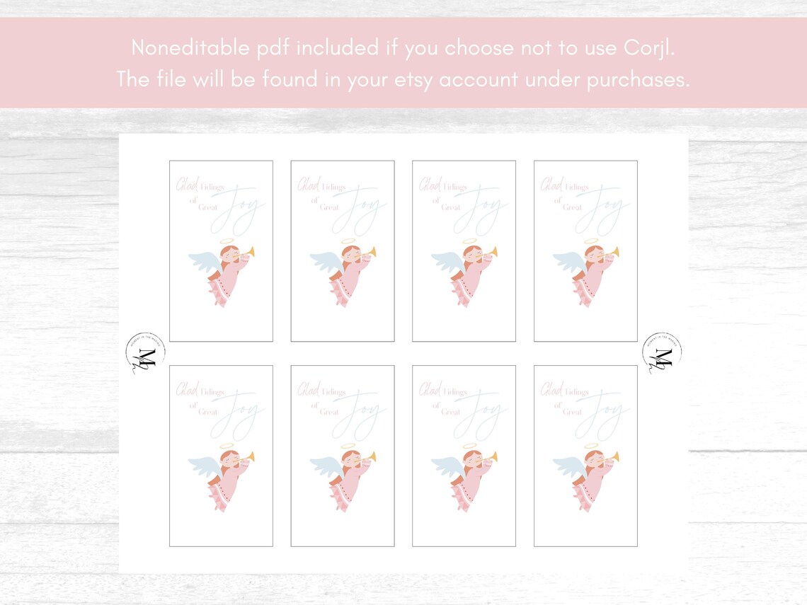 Angel Christmas Gift Tag, Printable Holiday Favor (digital Download) - Etsy