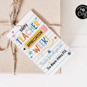 Teacher Appreciation Pencil Gift Tag: Printable School Gift (Instant Download)