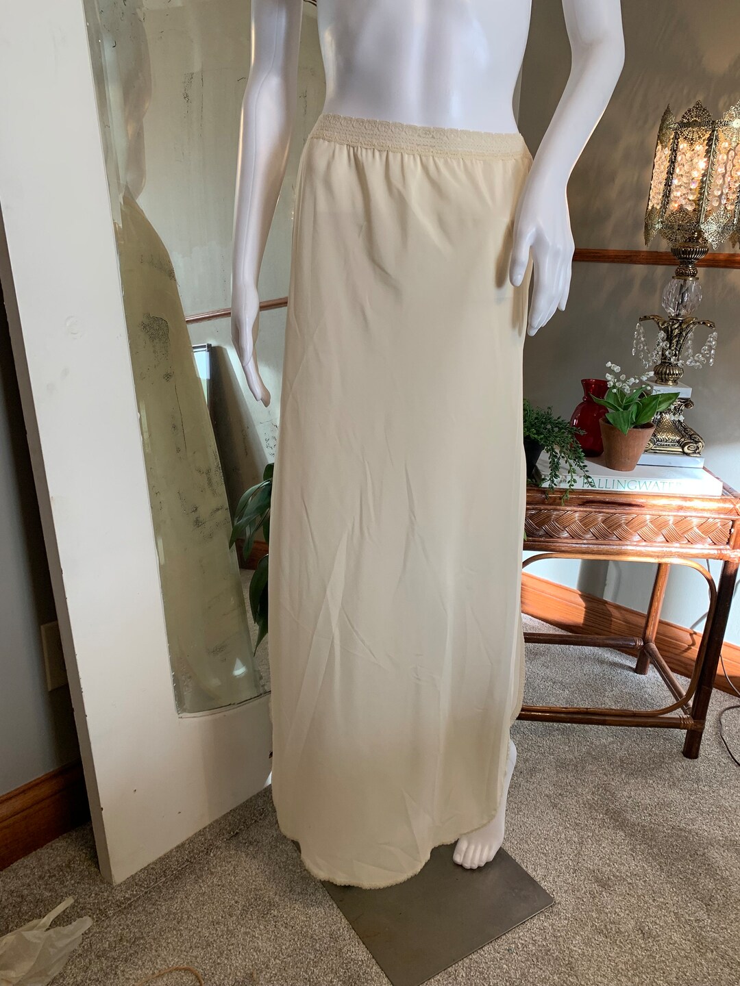 Vintage Ivory Long Maxi Half Slip by Alice Malsof Side Slits Etsy