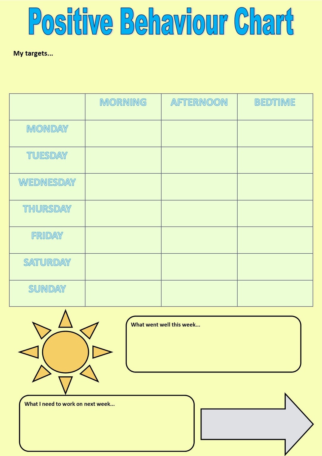 Behaviour Chart - Etsy