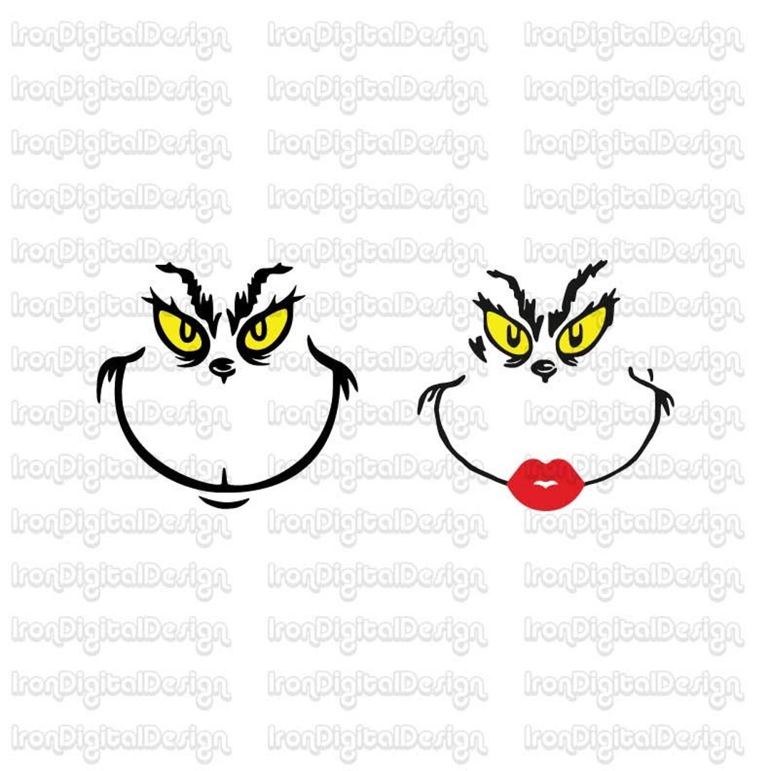 Grinch Face SVG Grinch Grinch Ornament Grinch Smile Etsy