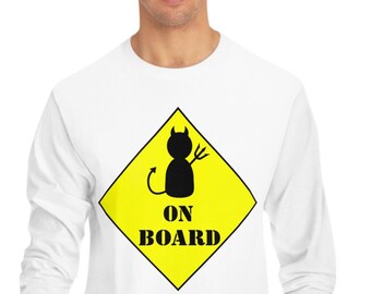 Devil On Board Long Sleeve T-Shirt, Fun Shirt, Graphic Design Shirt, Great Gift