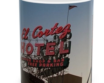 El Cortez Marquee, El Cortex Hotel & Casino Las Vegas, Retro Vintage Coffee Mug, 11oz 15oz, Great Gift