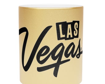 Keramisk kaffemugg :) Las Vegas Metallic Silver- eller Guldmugg
