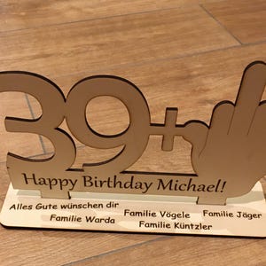personalisiertes Geschenk 40, 30, 20, Geschenk Mittelfinger, lustige Geschenke