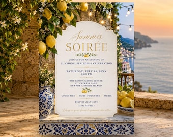 Invitación editable para fiesta de verano en la Costa Amalfitana, invitación para fiesta de limones italianos, invitación para fiesta de verano, fiesta en el jardín para adultos (descarga digital)