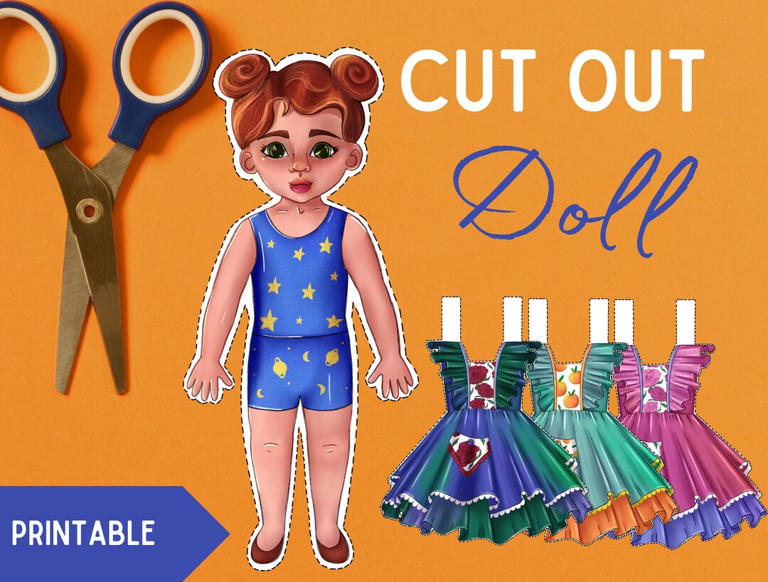 Original Paper Cut Out Doll, Printable Activity for Kids, Craft Kit ...