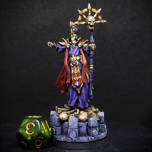 Hand-Painted 28mm Dungeons and Dragons Lich Miniature DnD Undead BBEG