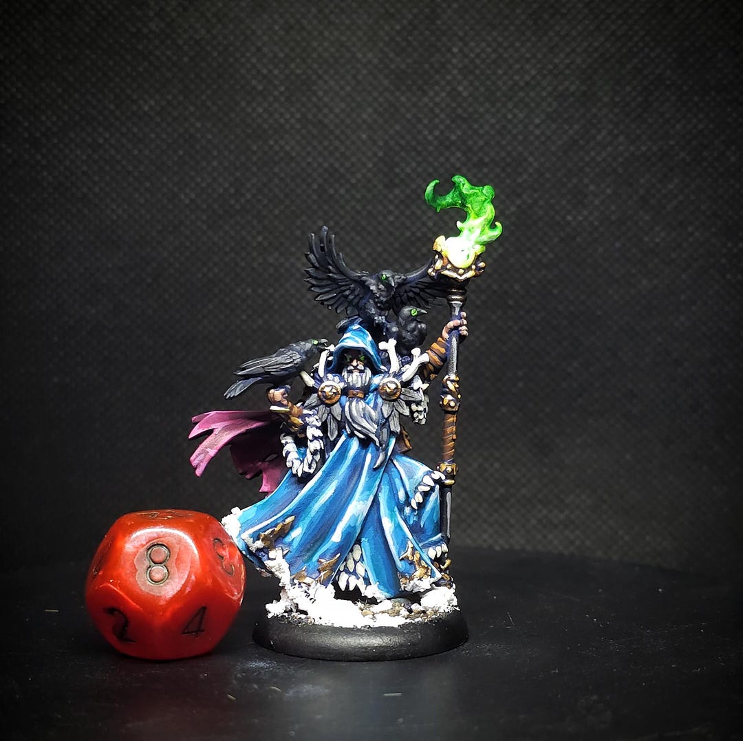 Wizard Mini Hand-painted 32mm Wizard Dungeons and Dragons TTRPG Miniature - Etsy