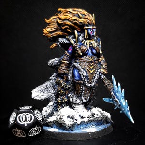 Painted 28mm Dungeons and Dragons Frost Giantess/Female Frost Giant/Frost Giant Princess Miniature Reaper Minis